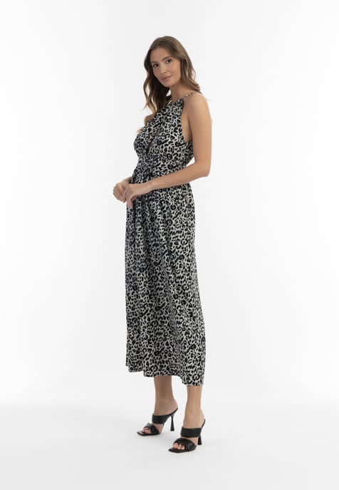 Faina Maxikleid mit Leoprint Damen Grau Leo - Image 4
