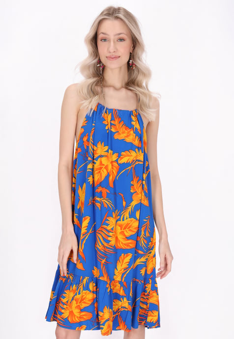IZIA Kleid Frauen blau gelb - Image 3