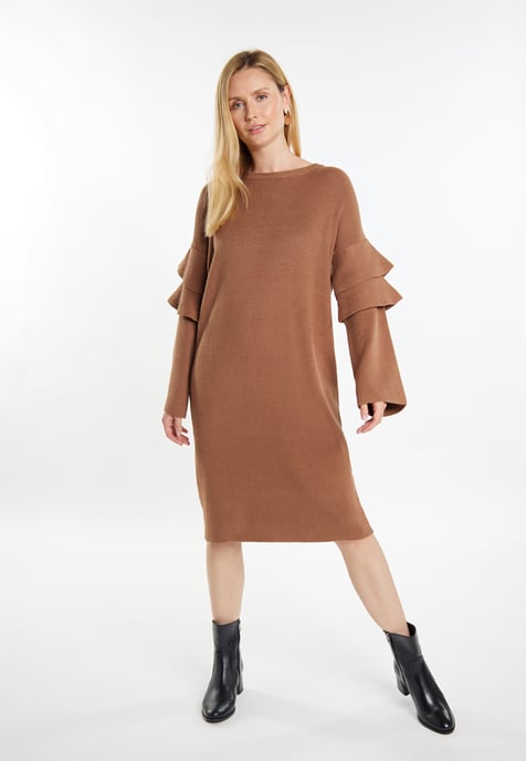 usha Strickkleid Damen Kamel - Image 4