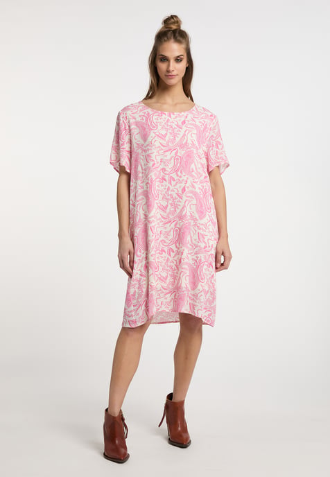 usha Kurzarmkleid Damen rosa Wollweiß - Image 2