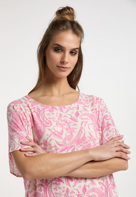 usha Kurzarmkleid Damen rosa Wollweiß - Image 5