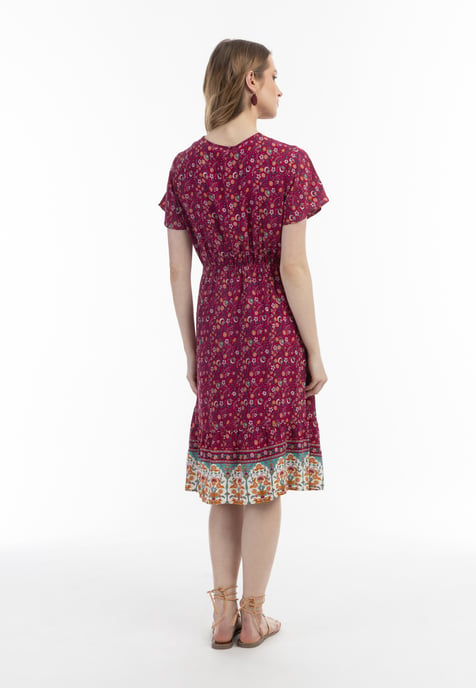 usha Sommerkleid Damen Beere Pink Mehrfarbig - Image 3