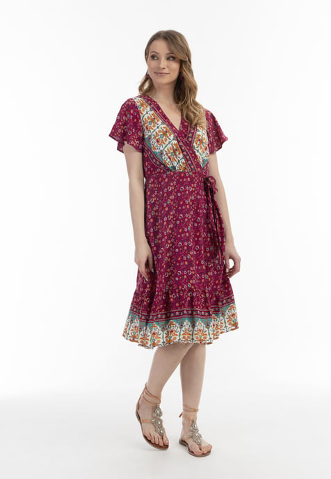 usha Sommerkleid Damen Beere Pink Mehrfarbig - Image 4