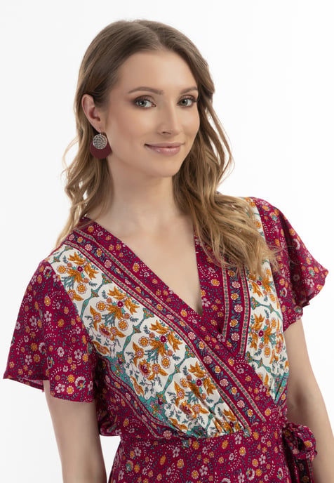 usha Sommerkleid Damen Beere Pink Mehrfarbig - Image 5