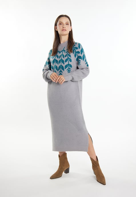 usha Maxi Strickkleid Damen Grau Mehrfarbig - Image 2