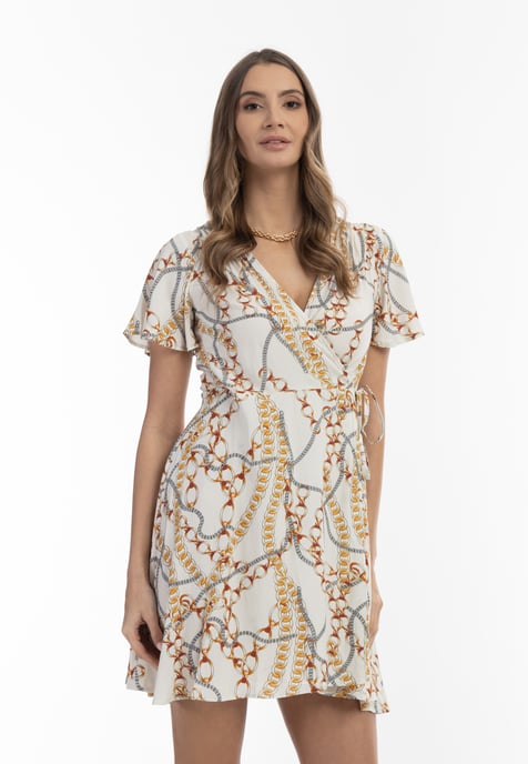 Faina Minikleid mit Allover-Print Damen weiss - Image 3