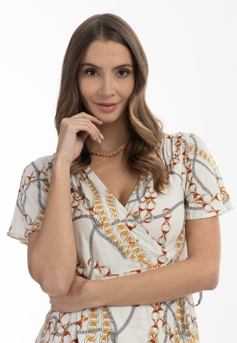 Faina Minikleid mit Allover-Print Damen weiss - Image 5