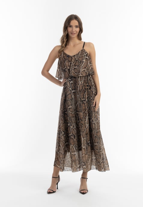 Faina Maxikleid mit Schlangen-Print Damen beige schlange - Image 2