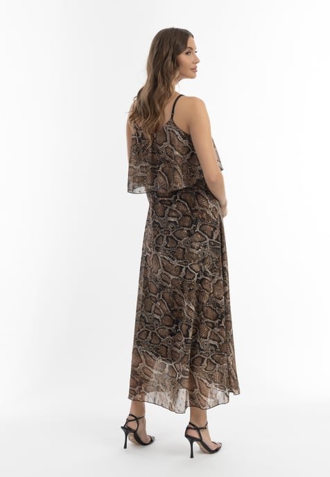 Faina Maxikleid mit Schlangen-Print Damen beige schlange - Image 3