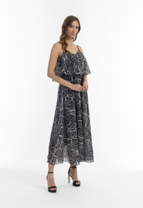 Faina Maxikleid mit Schlangen-Print Damen schwarz schlange - Image 4