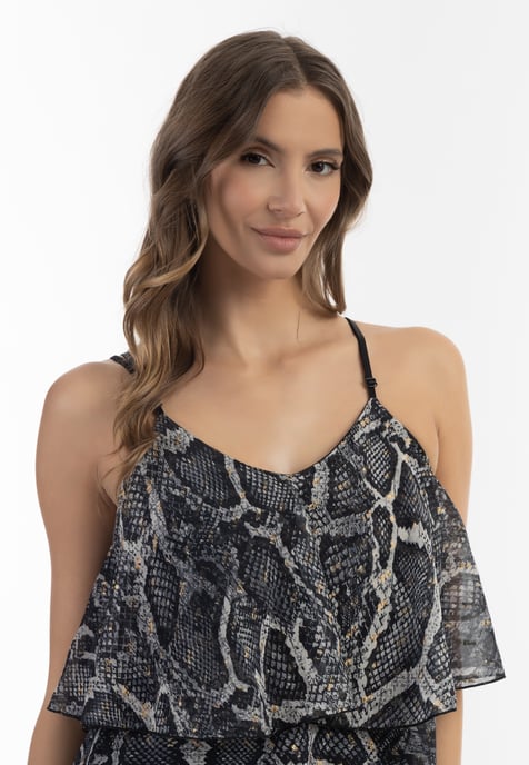 Faina Maxikleid mit Schlangen-Print Damen schwarz schlange - Image 5