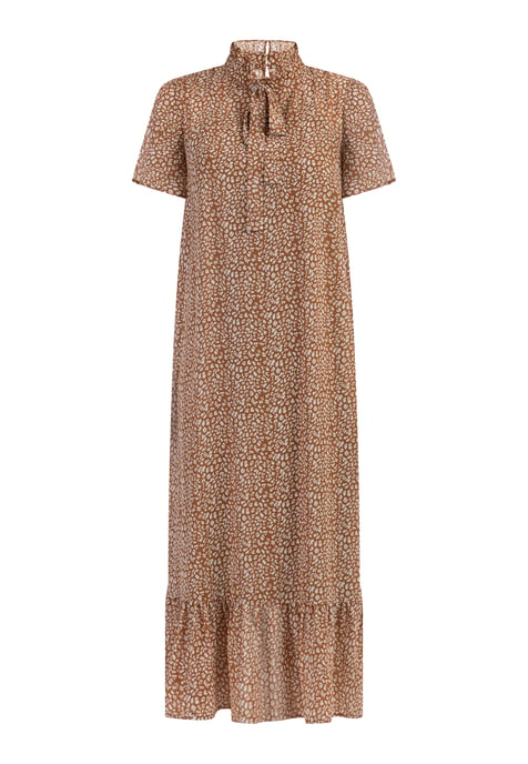 Faina Midikleid aus Chiffon Damen Kamel Weiss - Image 1