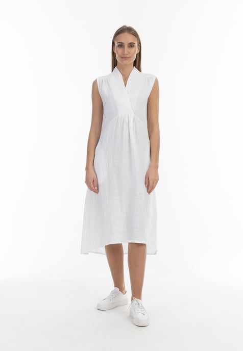 RISA Midikleid aus Leinen Damen weiss - Image 2