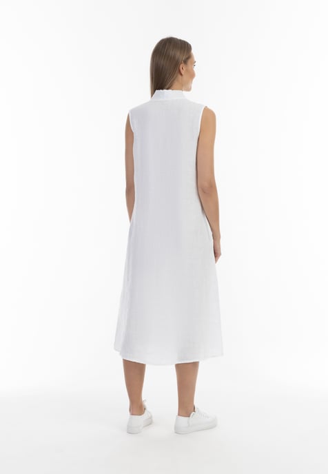RISA Midikleid aus Leinen Damen weiss - Image 3
