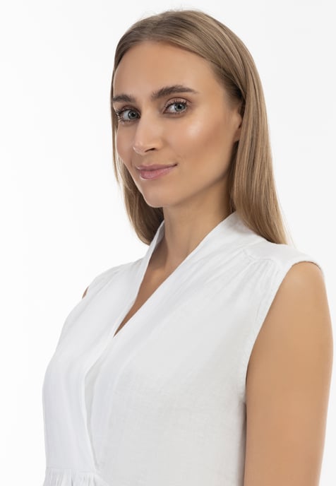 RISA Midikleid aus Leinen Damen weiss - Image 5