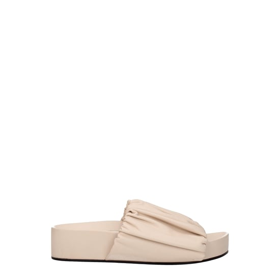 Platform Raffung Leder Sandalen - Image 1