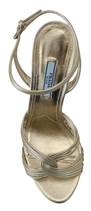 Goldene Leder-Sandalen im Knöchelriemen-Stil - Image 3