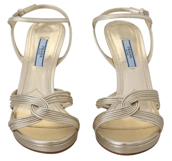 Goldene Leder-Sandalen im Knöchelriemen-Stil - Image 4