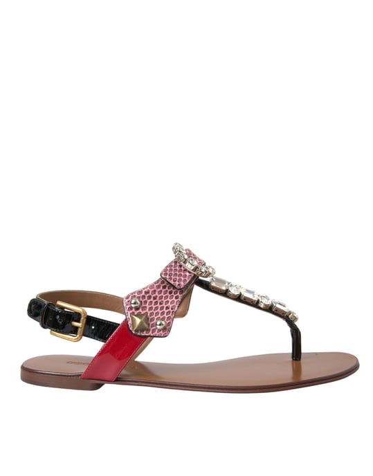 Dolce Gabbana Verzierte Zehentrenner-Sandalen - Image 1