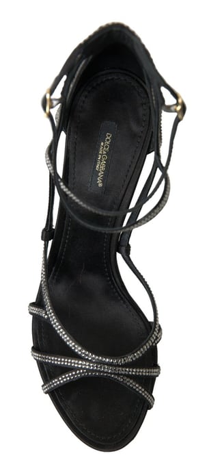 Kristallverzierte Sandalen Schwarz - Image 4