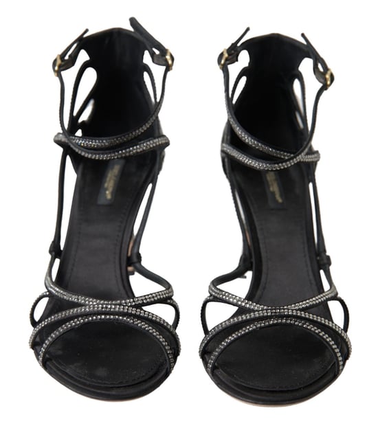 Kristallverzierte Sandalen Schwarz - Image 5