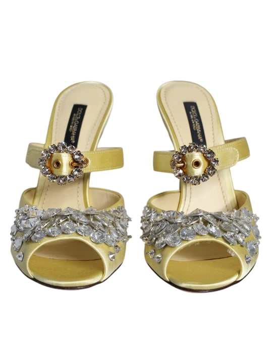 Kristallbesetzte Satin-Mules - Image 2