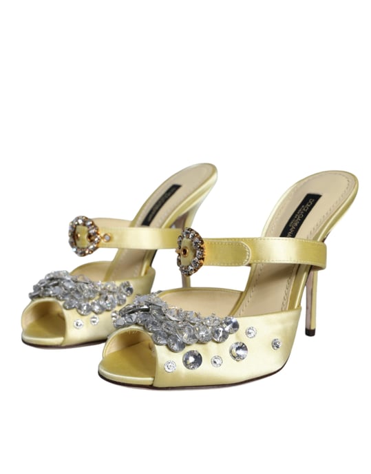 Kristallbesetzte Satin-Mules - Image 3
