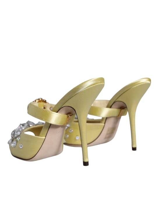 Kristallbesetzte Satin-Mules - Image 4