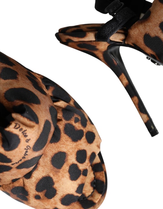 Puffige Leopardenmuster Slingback Sandalen - Image 6