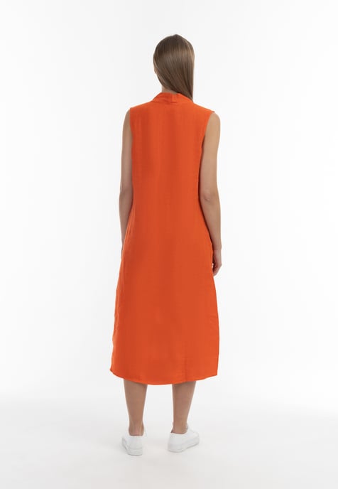 RISA Midikleid aus Leinen Damen orange - Image 3