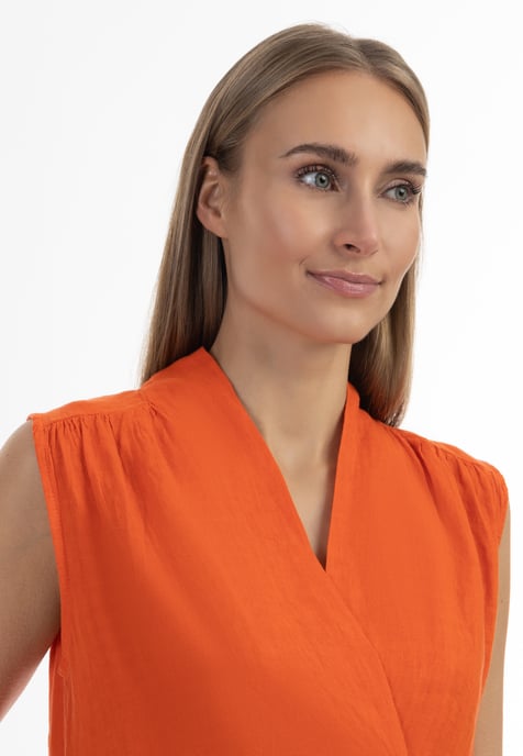 RISA Midikleid aus Leinen Damen orange - Image 5