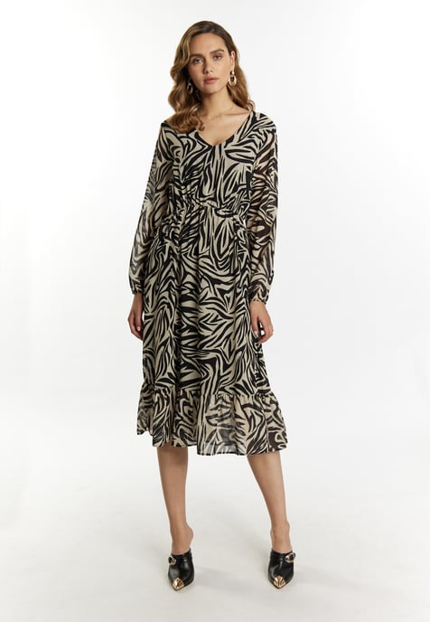 Faina Kleid mit Zebra-Print Damen beige/schwarz - Image 2