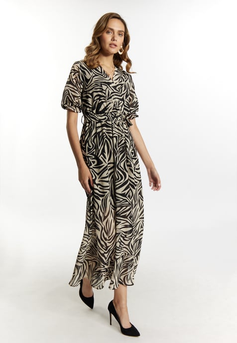 Faina Kleid mit Zebra-Print Damen beige/schwarz - Image 5