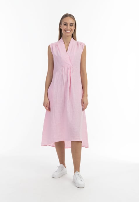 RISA Midikleid aus Leinen Damen hellrosa - Image 2