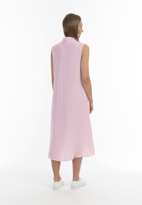 RISA Midikleid aus Leinen Damen hellrosa - Image 3