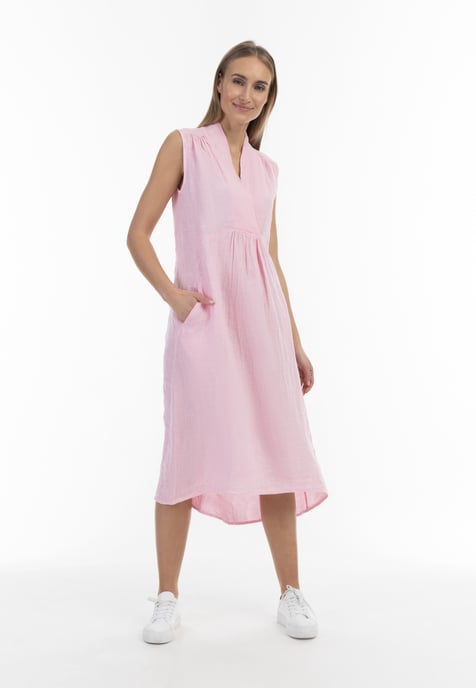 RISA Midikleid aus Leinen Damen hellrosa - Image 4
