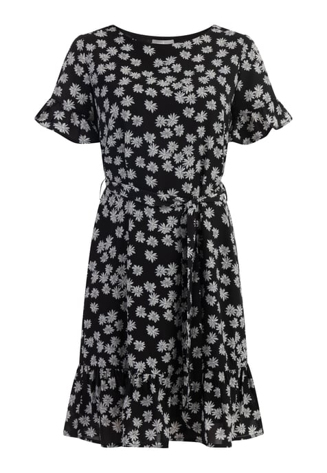 usha Midikleid mit Rüschen Damen schwarz-wollweiß - Image 1