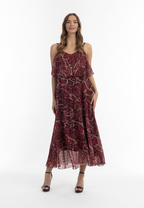 Faina Maxikleid mit Schlangen-Print Damen rot schlange - Image 2