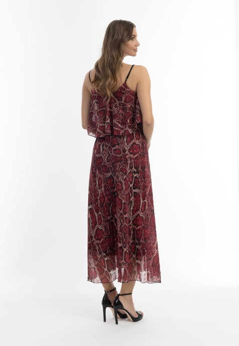 Faina Maxikleid mit Schlangen-Print Damen rot schlange - Image 3
