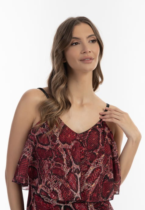 Faina Maxikleid mit Schlangen-Print Damen rot schlange - Image 5