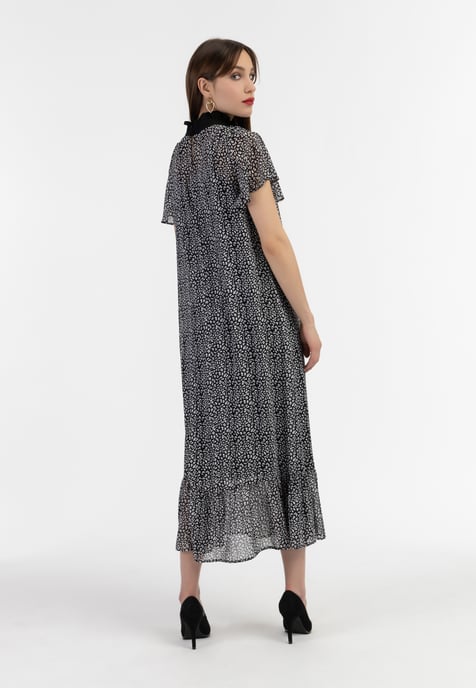 Faina Midikleid aus Chiffon Damen schwarz weiss - Image 3