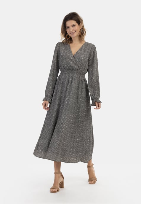 usha Maxikleid mit Allover-Print Damen schwarz/beige - Image 2