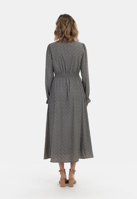 usha Maxikleid mit Allover-Print Damen schwarz/beige - Image 3
