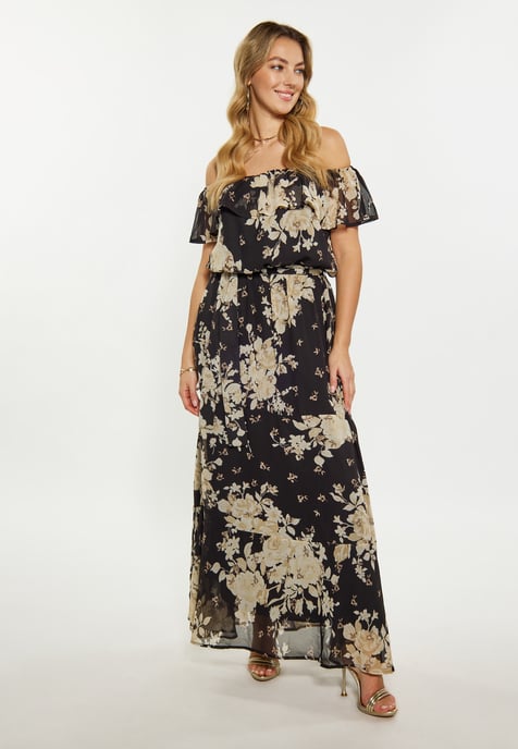 Faina Kleid Damen schwarze Blume - Image 3