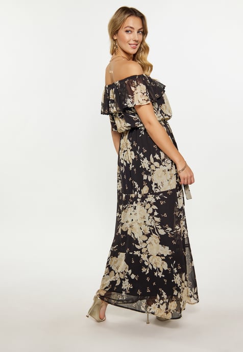 Faina Kleid Damen schwarze Blume - Image 4