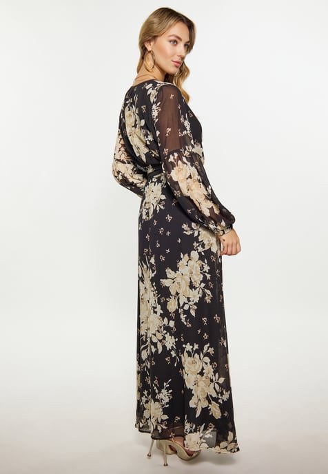 Faina Kleid Damen schwarze Blume - Image 4