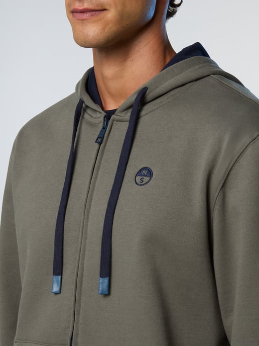 North Sails Kapuzenpullover Durchgehender Reißverschluss mit gesticktem Logo - Image 5