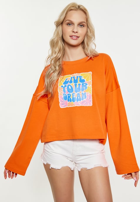 IZIA Sweatshirt Damen orange - Image 3