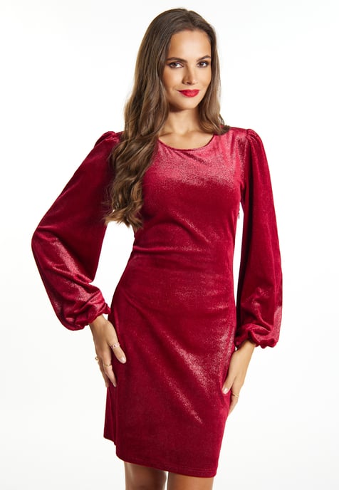 Faina Mini-Langarmkleid Damen weinrot - Image 3