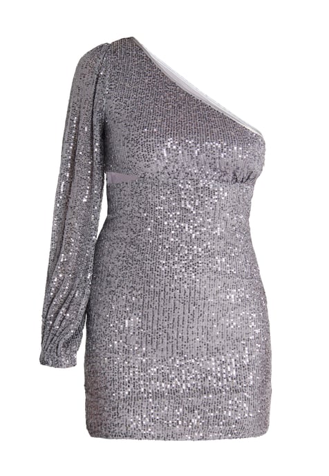 Faina One-Shoulder-Minikleid Damen grau silber - Image 1